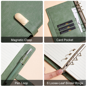 Loose Leaf PU <b>Leather</b> Binder A5 Diary <b>Notebook</b> With <b>Refillable</b> Line Pages <b>Notebook</b> Journal Planner Ring Binder Organizer - Product Image 4