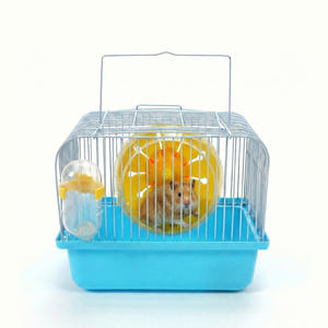 Grande cage à hamster en fil métallique durable avec poignée de transport, enclos portable pour petits animaux pour une utilisation en extérieur et en intérieur - Product Image 1
