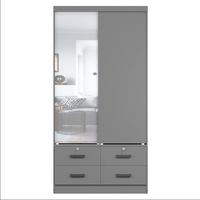 Porte coulissante chambre petit miroir armoire dans un design moderne