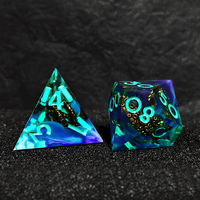 HS DICE DND – Nouveau style – Lot de dés polyédriques en résine à logo personnalisé, motif tentacule de pieuvre océanique, pour jeux de société Dungeons and Dragons (D&D)