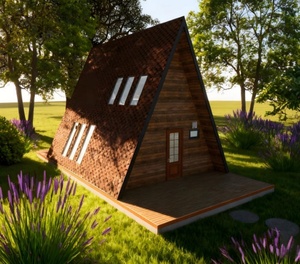 Casas Modulares de Madera con Estructura en A, Prefabricadas, con Techo de Tejas, Impermeables y Duraderas, para Alquileres Rurales - Product Image 5