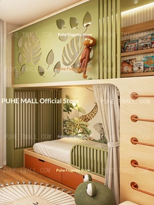 Lit superposé <span class=keywords><strong>en</strong></span> bois massif pour garçon, de petite taille, à double largeur (haut et bas), style forêt, moderne et simple, lit <span class=keywords><strong>cabane</strong></span> pour enfants - Product Image 4