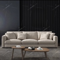 Canapé sectionnel de petite taille pour trois personnes, style nordique minimaliste, en coton et lin japonais, imperméable et lavable, pour salon