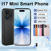 Nuevo Teléfono Inteligente I17 Mini, Cuerpo Compacto, Pantalla de 4.0'', 12+512GB, Versión Global 3G, Teléfono Móvil Mini con Doble Tarjeta SIM