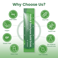 Bâtonnets de poudre prébiotique Inuline Stachyose instantanément solubles, directement de l'usine, pour marque de suppléments prébiotiques OEM