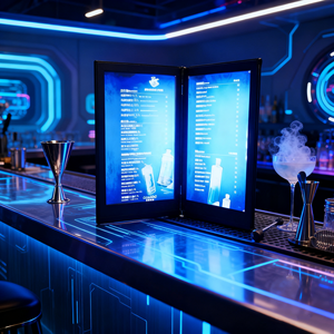 ไฟ LED สั่งซื้อสำหรับบาร์และโรงแรมหนังเทียม A4 4ด้านมีไฟ LED - Product Image 3