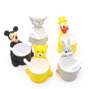 Divertidos Vasos de Plástico para Helado de 100 ml con Dibujos Animados Coloridos de Animales - Product Image 1