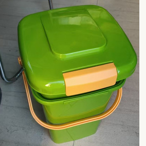 Green Rectangular Sealed Plastic Waste <b>Bin</b> 12L Above With <b>Lid</b> For Indoor Outdoor Use - Product Image 4