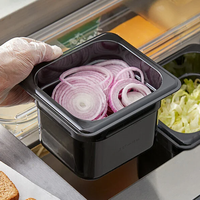 Fournitures pour hôtels et restaurants Plateau en plastique noir 1/1 Gn Pan Équipement de restauration Récipient alimentaire