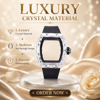 Montre de luxe 055 avec boîtier en cristal, nouveau style, mouvement mécanique intégré squelette, remontage manuel, montre de sport et d'affaires