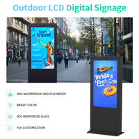 Monitor LCD Capacitivo de 55 Pulgadas con Soporte de Pie, Reproductor de Publicidad, Pantalla de Señalización Digital LCD, Kiosco, Tótem para Exteriores
