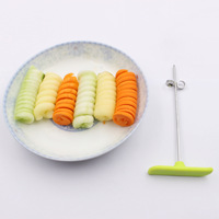 Nieuwe Creative Groente Fruit Spiral Twist Mes Roestvrij Staal Handmatige Spiraal Carving Cutter Keuken Lade Decoratie Groente