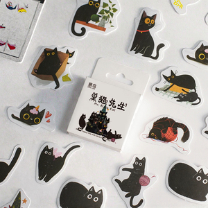 En caja 46 hojas Mr. Black Cat impreso adhesivo troquelado pegatinas de papel para álbum de recortes manual y decoración de álbumes - Product Image 3
