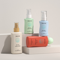 Emballage de flacon de crème solaire pour le visage OEM ODM, 80 ml, bouchon sphérique unique, flacon pulvérisateur fin 150 ml
