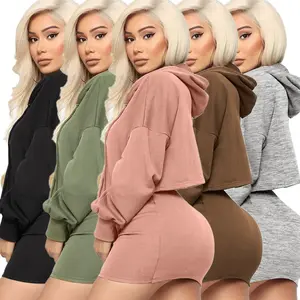 <span class=keywords><strong>Robe</strong></span> Sexy décontractée à manches longues pour femmes, vente <span class=keywords><strong>en</strong></span> gros, couleur unie, tenue de Club, ensemble deux pièces, bon marché, - Product Image 1