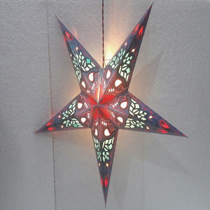 Lampes/Lanternes en papier imprimé faites à la main de 60 cm pour décorations de Noël, marque LAXMANS, MOQ 250 pièces, fournisseur en gros d'Inde - Product Image 1