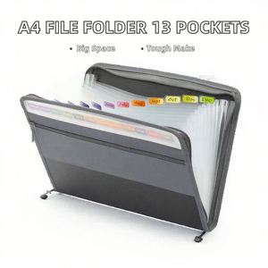 Custom Logo Printed Large Capacity 13 Pockets PP <b>A4</b> File <b>Folder</b> Multiple Colors Box File for School and Office Supplies - Product Image 3