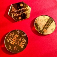 Décorations de gâteau de Noël et de mariage marquées au laser, disques en acrylique, 50 pièces, personnalisables pour les fêtes, Camilla CAM-SD-30