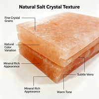 Brique de sel de l'Himalaya avec rainures, bloc de sel rose naturel pur rainuré pour la décoration murale intérieure des saunas domestiques