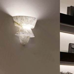 Natural Marble <b>Wall</b> Lamp Led <b>Light</b> Source <b>Wall</b> Mounted Off White Shade For Living Room Hallway Bedroom - Product Image 2