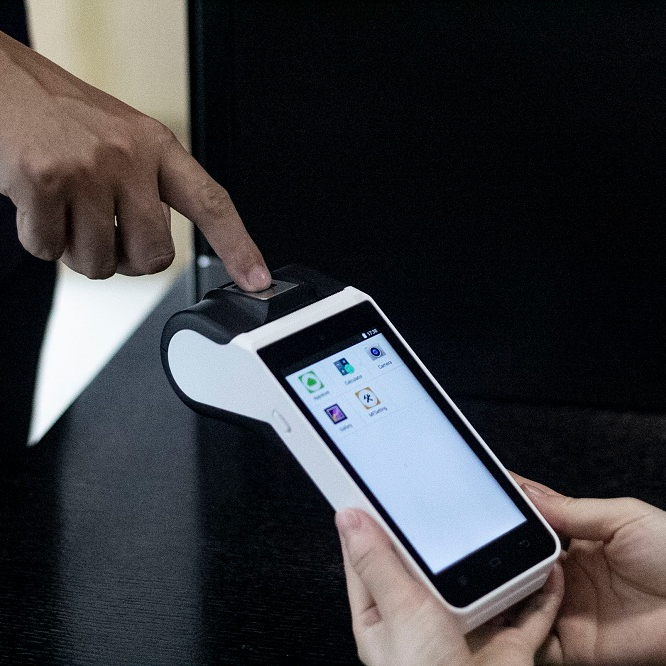 Android POS-терминал с ФБР сертифицированным считывателем отпечатков пальцев для безопасной оплаты