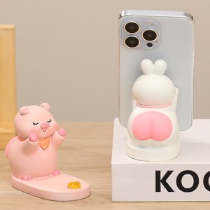 Cute Pig Phone <b>Stand</b> Resin <b>Desktop</b> Ornament Multifunction Gift For Office Desk Decoration - Product Image 4