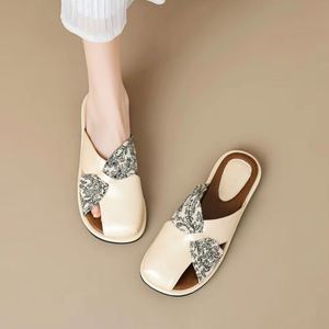 Sandales d'été 2026 pour femmes, style rétro français, mules décontractées à enfiler pour la plage et l'extérieur - Product Image 3