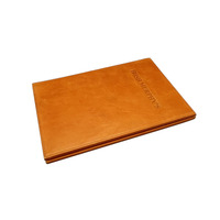 Couverture de menu en cuir personnalisée en gros couverture de menu de haute qualité dossier de facture de vin de restaurant caisse enregistreuse conception personnalisée personnalisée