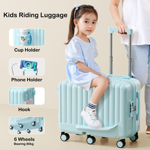 20 נסיעה על מזוודה ילדים מזוודות 6 גלגלים עם מזוודה עם גלגלים spinner רוכב על פעוט מטען נסיעה - Product Image 2