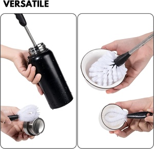 Wholesale Customizable PP Antibacterial Eco-Friendly Water <strong>Bottle</strong> Cleaning <strong>Brush</strong> Long Handle <strong>Bottle</strong> Cleaner Set Built Narrow - Product Image 3