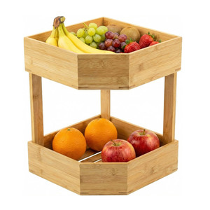 Organisateur d'<span class=keywords><strong>angle</strong></span> 2 niveaux en <span class=keywords><strong>bambou</strong></span> pour garde-manger, légumes, fruits et appareils de cuisine – Multi-usages - Product Image 6