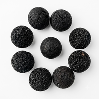 Porte-bougie en verre avec boule de pierre de lave, diffuseur d'huiles essentielles, aromathérapie, sphère de roche volcanique, purificateur d'air