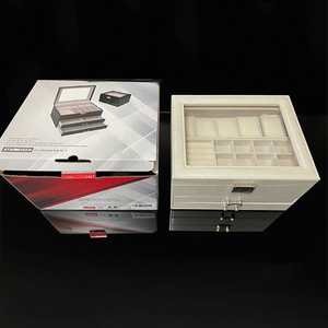 Multi-layer Jewelry & Watch Organizer with Drawers,Desktop Multi-functional Jewelry and Watch Display Organizer with <b>Window</b> - Product Image 6
