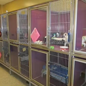 คอกสุนัขทำจากสเตนเลสแบบ304, แผงประตูกระจกนิรภัยราคาไม่แพงสำหรับสุนัขขึ้นเครื่องและทรีสปา - Product Image 1