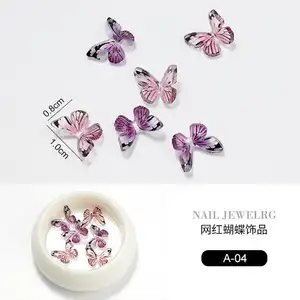 Phổ biến Nail Sản phẩm làm đẹp nhựa bướm Nail đồ trang sức Rhinestone Stones DIY Nail Art Trang trí phụ kiện