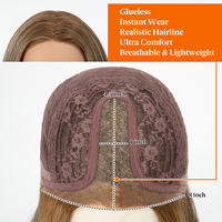 Venta al por mayor DEPONE Peluca de monofilamento con encaje invisible precortado, pelucas frontales de fibra capilar Futura-Hair para mujer