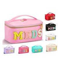 Sac de rangement pour médicaments personnalisé avec lettres brodées, grande capacité, portable, trousse de premiers soins, sac de voyage, trousse médicale