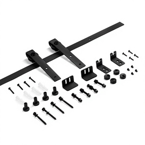 WEKIS Système de rail de suspension pour porte coulissante de grange, 6,6 pieds, en acier et laiton moderne, épaisseur 3 mm, garantie 3 ans, durable et insonorisé - Product Image 2