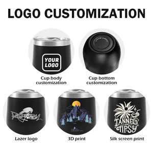 Custom Cocktails Egg Shaped Coffee Mug Stainless Steel Insulated Cups Powder Coating 12oz Stemless Wine <strong>Glass</strong> <strong>Tumbler</strong> with Lid - Product Image 3