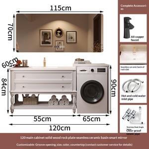 <span class=keywords><strong>Mueble</strong></span> de Baño Integrado con <span class=keywords><strong>Lavadora</strong></span> Estilo Americano <span class=keywords><strong>para</strong></span> Balcón, Combinación de <span class=keywords><strong>Mueble</strong></span> de Maquillaje <span class=keywords><strong>y</strong></span> <span class=keywords><strong>Lavabo</strong></span> de Pie - Product Image 6