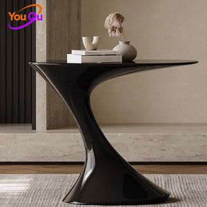 <span class=keywords><strong>Tavolino</strong></span> Laterale da Salotto di Design Italiano Minimalista, Laccato Lucido, Forma Irregolare, Tavolo d'Angolo - Product Image 4