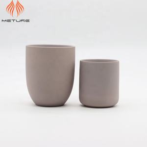 צנצנת נרות חימר צנצנות נרות סיטונאי אפור צבע מותאם אישית ריק קרמיקה 7 אוז צילינדר קישוט הבית מיכל נרות נורדי - Product Image 2