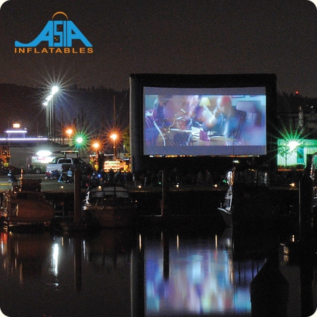 TV Inflatable Screen Cinema for Event Inflatable Portable Projection Screen Floating Inflatable Movie Screen With Projector