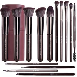 Juego de 14 Brochas de Maquillaje Sintéticas BS-MALL, Marca Privada OEM, Herramientas de Maquillaje Facial, Kit de Brochas de Maquillaje Veganas para Mujeres y Niñ<span class=keywords><strong>as</strong></span> - Product Image 1