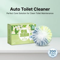 Blok Pembersih Toilet 50g X 6 Aroma Gardenia 200 Siraman Penyegar Wadah Toilet Penghilang Kerak Pengharum Otomatis Pelepasan Lambat