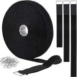 Bridas de nailon ajustables autoadhesivas de un solo lado, corte libre, hebilla resistente, resistentes al calor, negras, 5 cm, para zapatos, bolsos y prendas. - Product Image 3