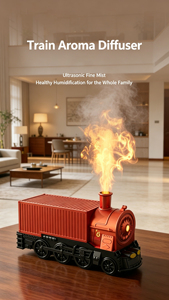 New Arrival Retro Train Ultrasonic Cool Mist Humidifier Creative Aroma <b>Diffuser</b> Essential Oil <b>Diffuser</b> with Warm Light - Product Image 4