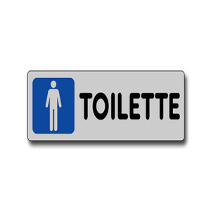 ETICHETTA 'TOILETTE UOMO' 15x5 cm - Product Image 2