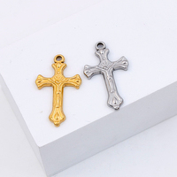 Nouveauté 2026 : Breloques en acier inoxydable plaqué or 18 carats, étanches, en forme de croix, pour la fabrication de bijoux DIY