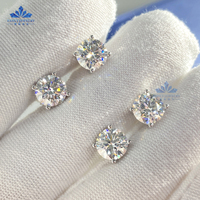 RTS Moissanite Boucles D'oreilles Fine Jewelry 18K Réel Plaqué Or D Couleur Solitaire Diamant Moissanite Vis Boucles D'oreilles pour Fille